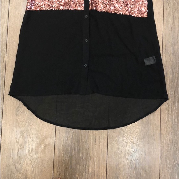 Twik Black Sheer Tank with Rose Gold Sparkles - Picture 5 of 6